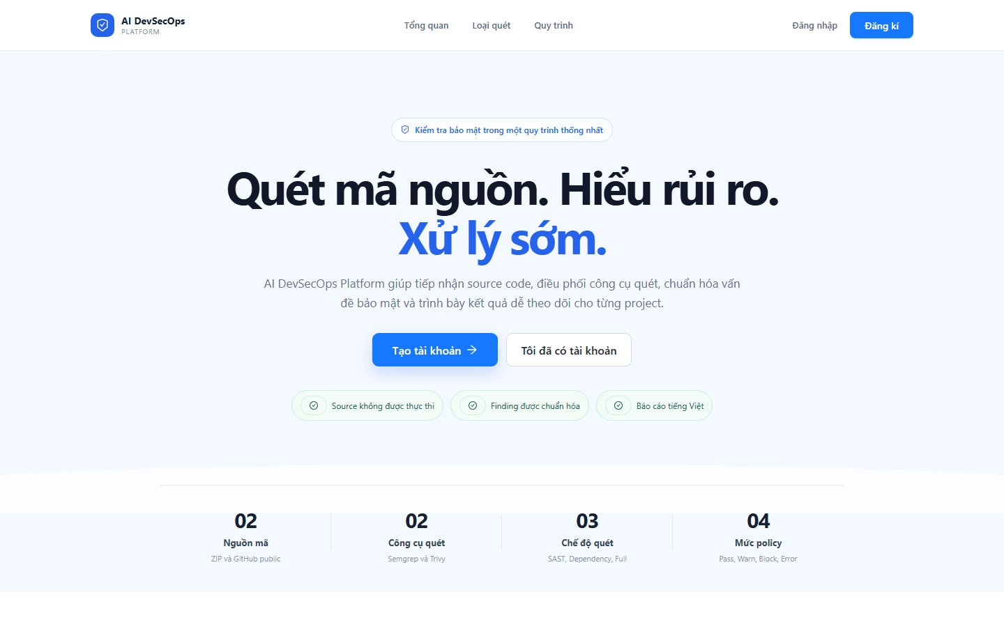 AI DevSecOps live landing page